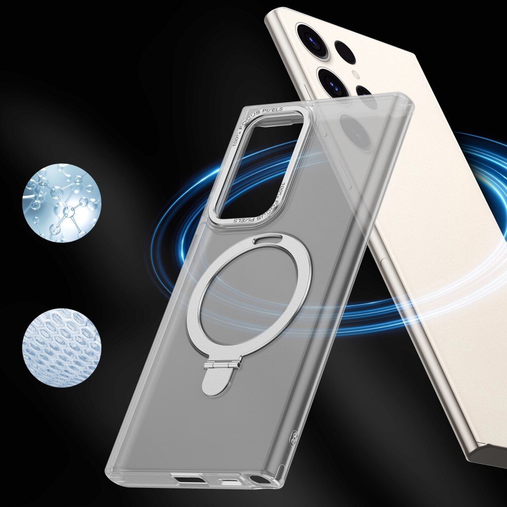 Coque hybride MagSafe Ring Samsung Galaxy S23 Ultra, Bleu