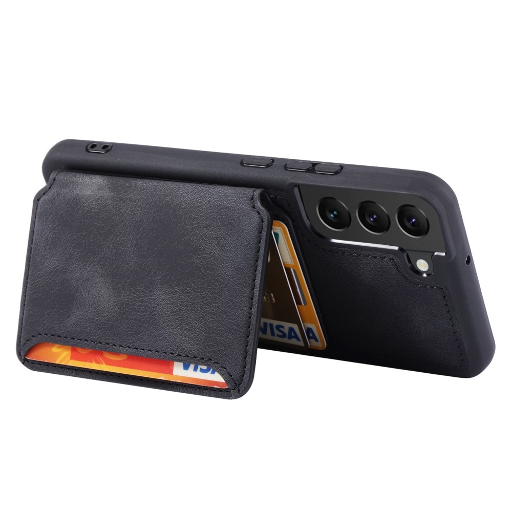 Coque porte-cartes Multi-slot anti-RFID Samsung Galaxy S22, noir