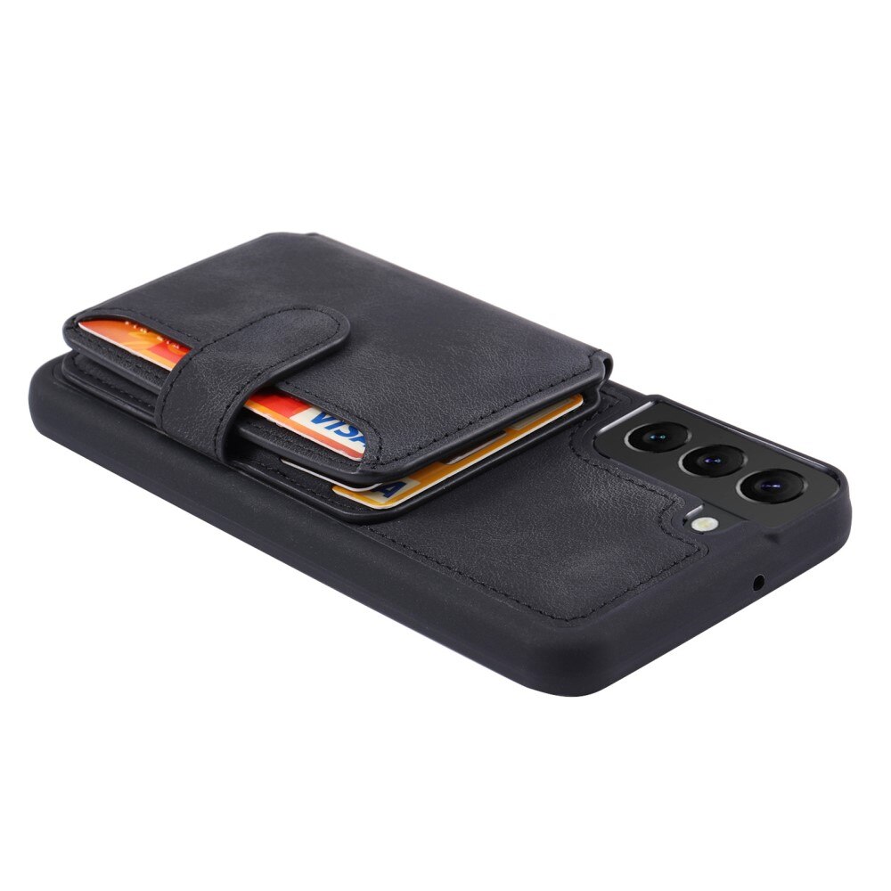 Coque porte-cartes Multi-slot anti-RFID Samsung Galaxy S22, noir