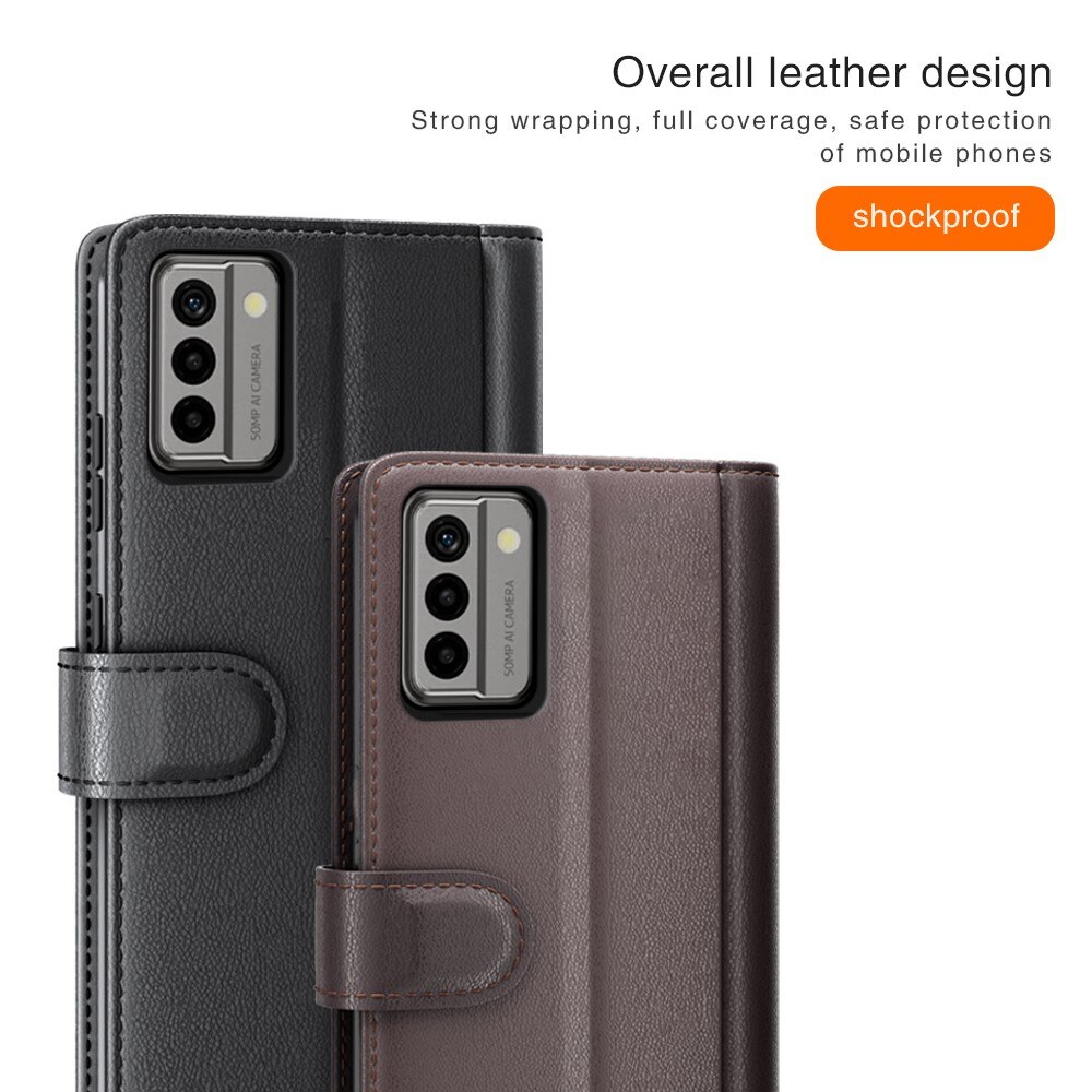 Étui en cuir veritable  Nokia G22, Noir