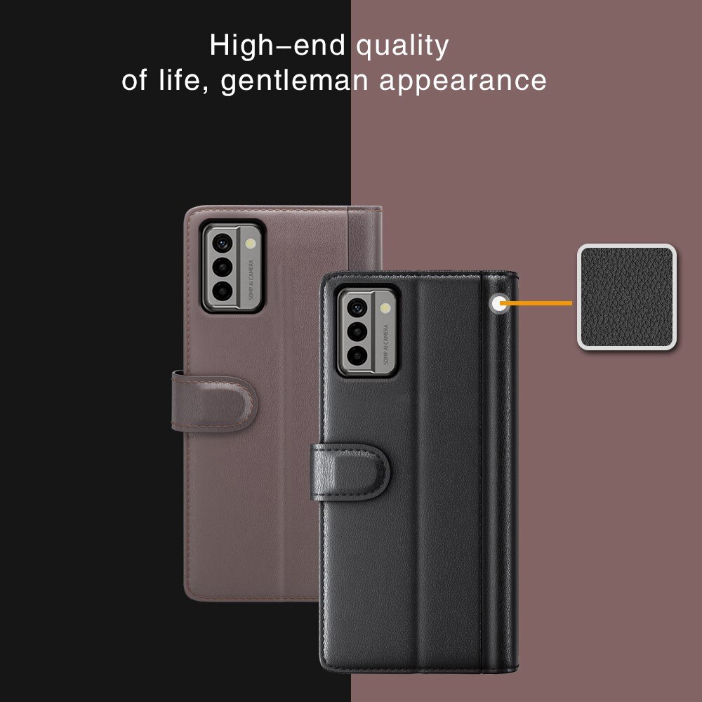 Étui en cuir veritable  Nokia G22, Noir