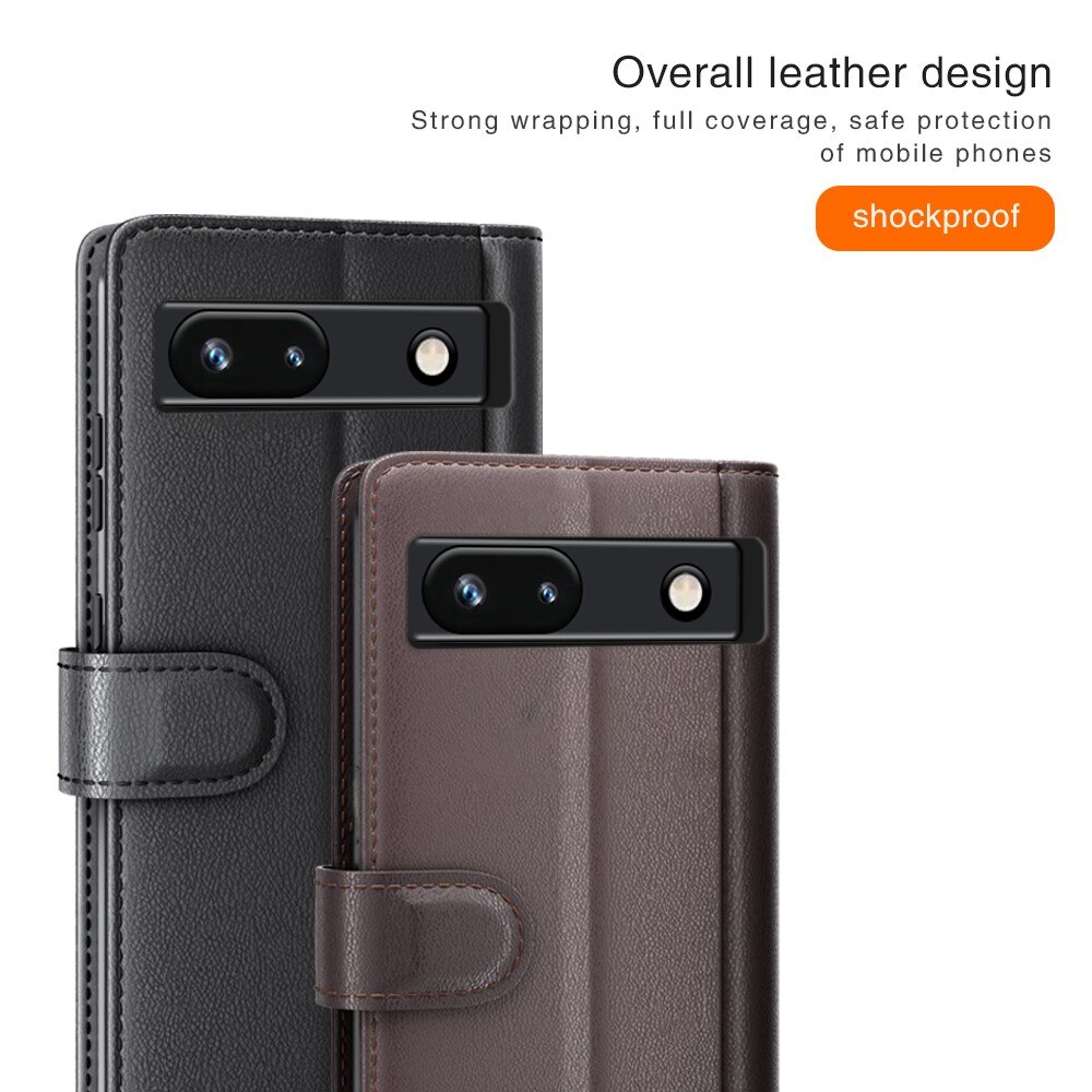Étui en cuir veritable Google Pixel 7a, Marron