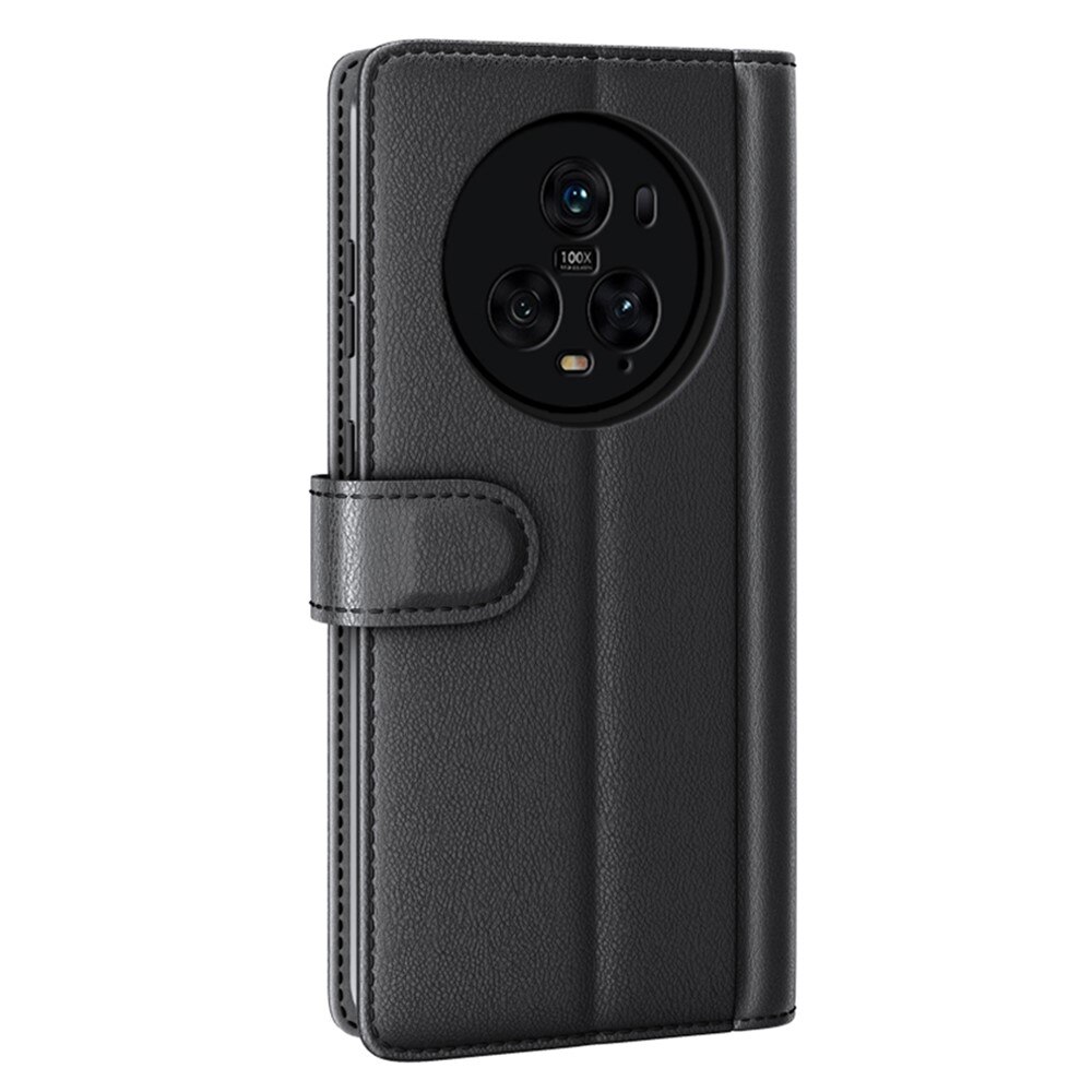 Étui en cuir veritable Honor Magic5 Pro, Noir