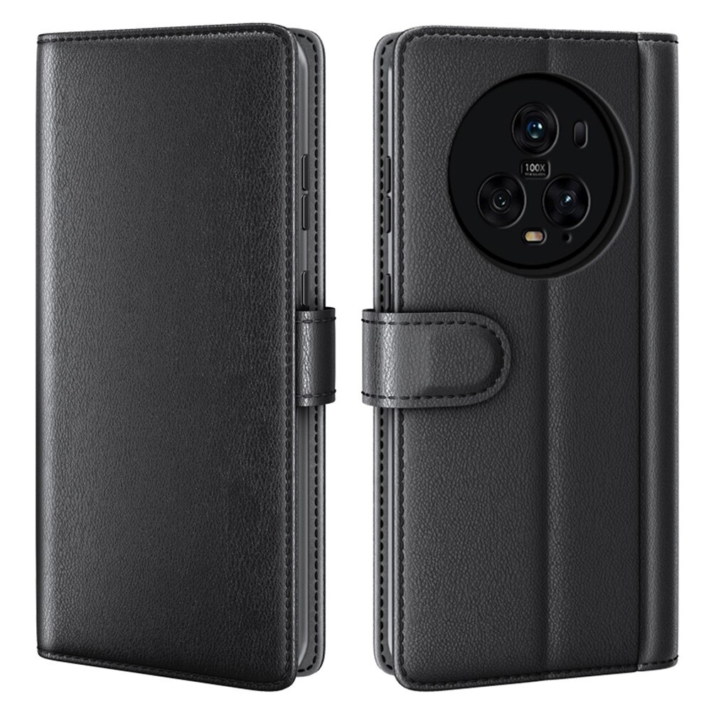 Étui en cuir veritable Honor Magic5 Pro, Noir