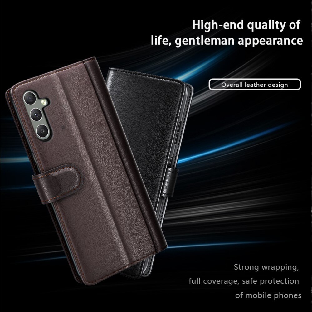 Étui en cuir veritable Samsung Galaxy A24, Noir