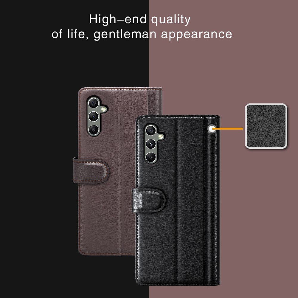 Étui en cuir veritable Samsung Galaxy A24, Noir