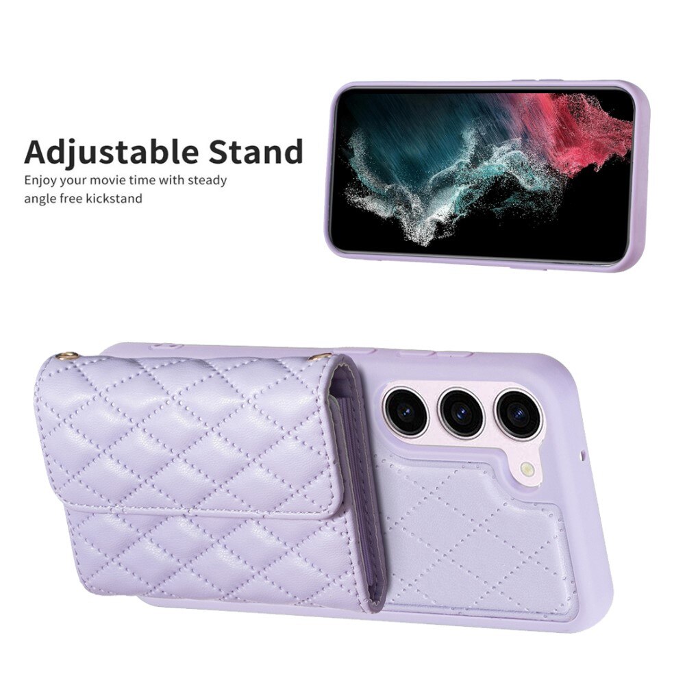 Coque porte-cartes latéral Quilted Samsung Galaxy S23 violet
