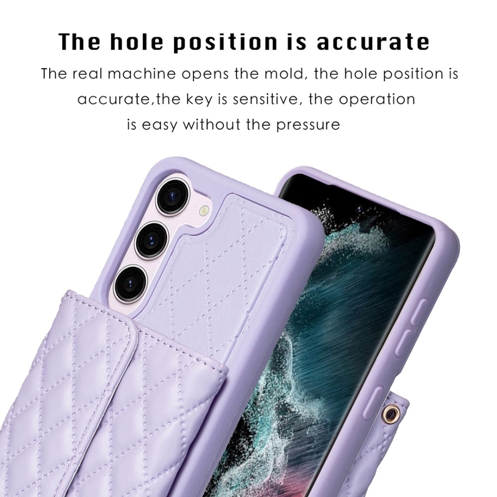 Coque porte-cartes latéral Quilted Samsung Galaxy S23 violet