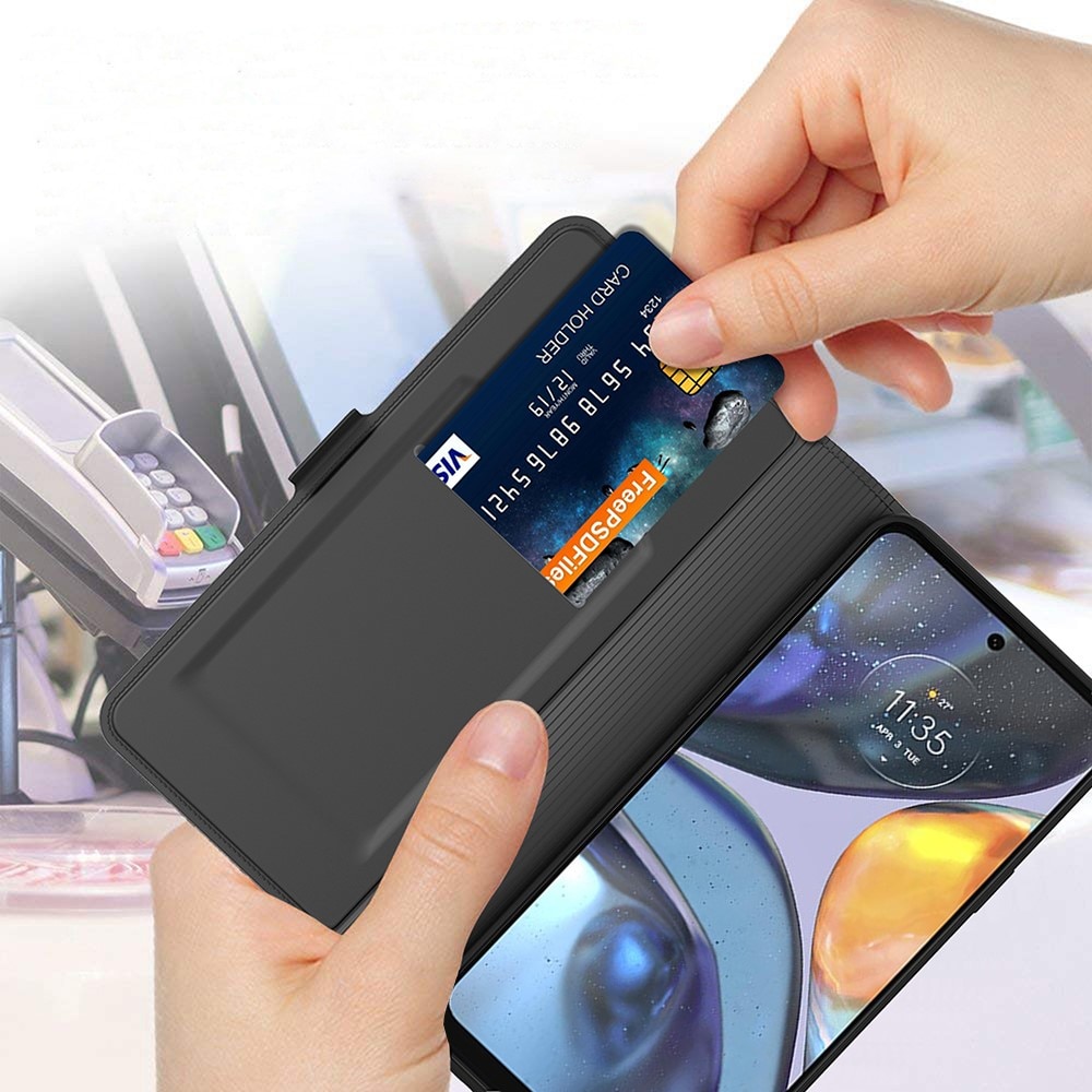 Étui portefeuille Slim Card Wallet Motorola Edge 40 Pro, noir