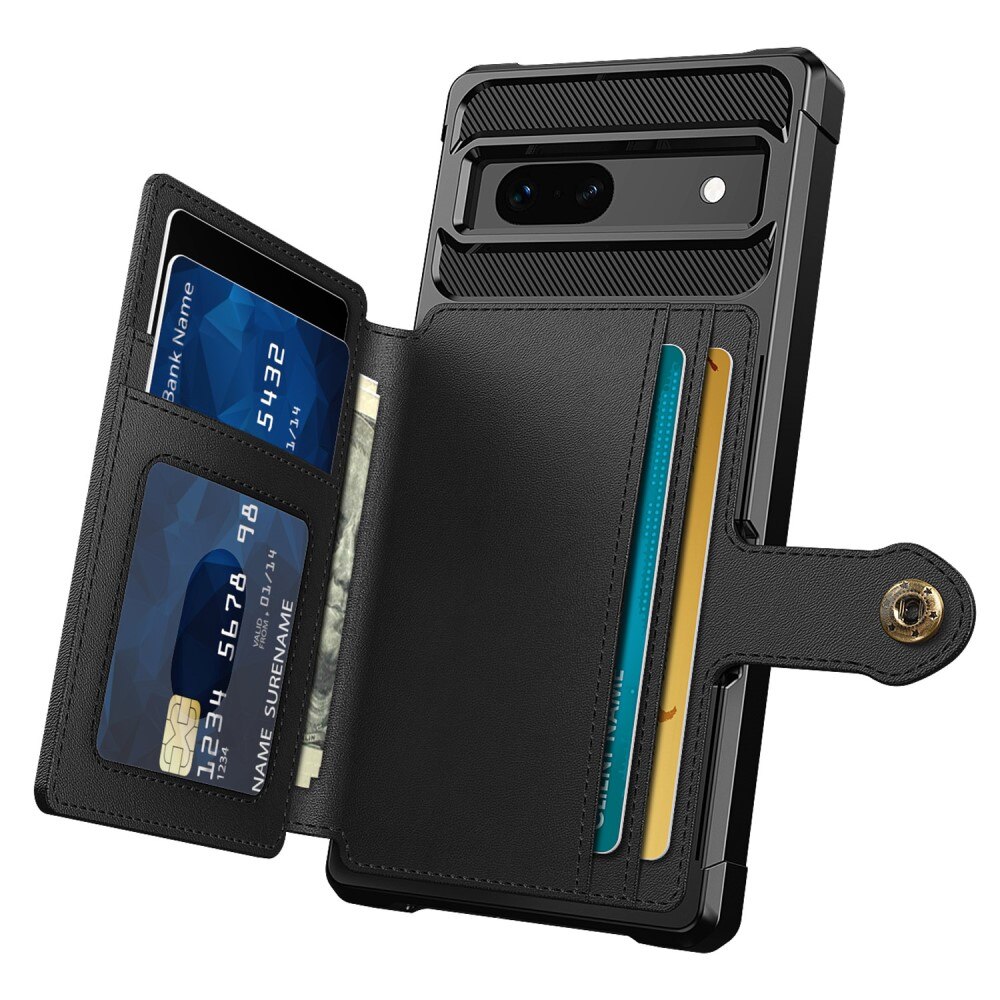 Coque porte-cartes Tough Multi-slot Google Pixel 7a, noir