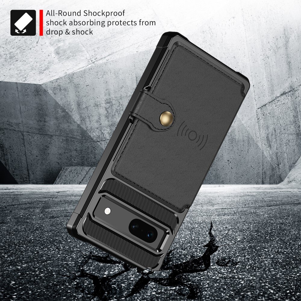 Coque porte-cartes Tough Multi-slot Google Pixel 7a, noir