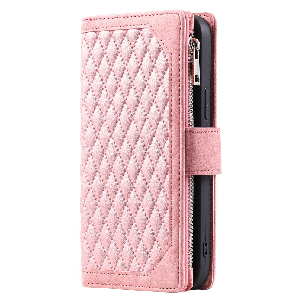 Étui portefeuille matelassée pour Samsung Galaxy A54, Rose