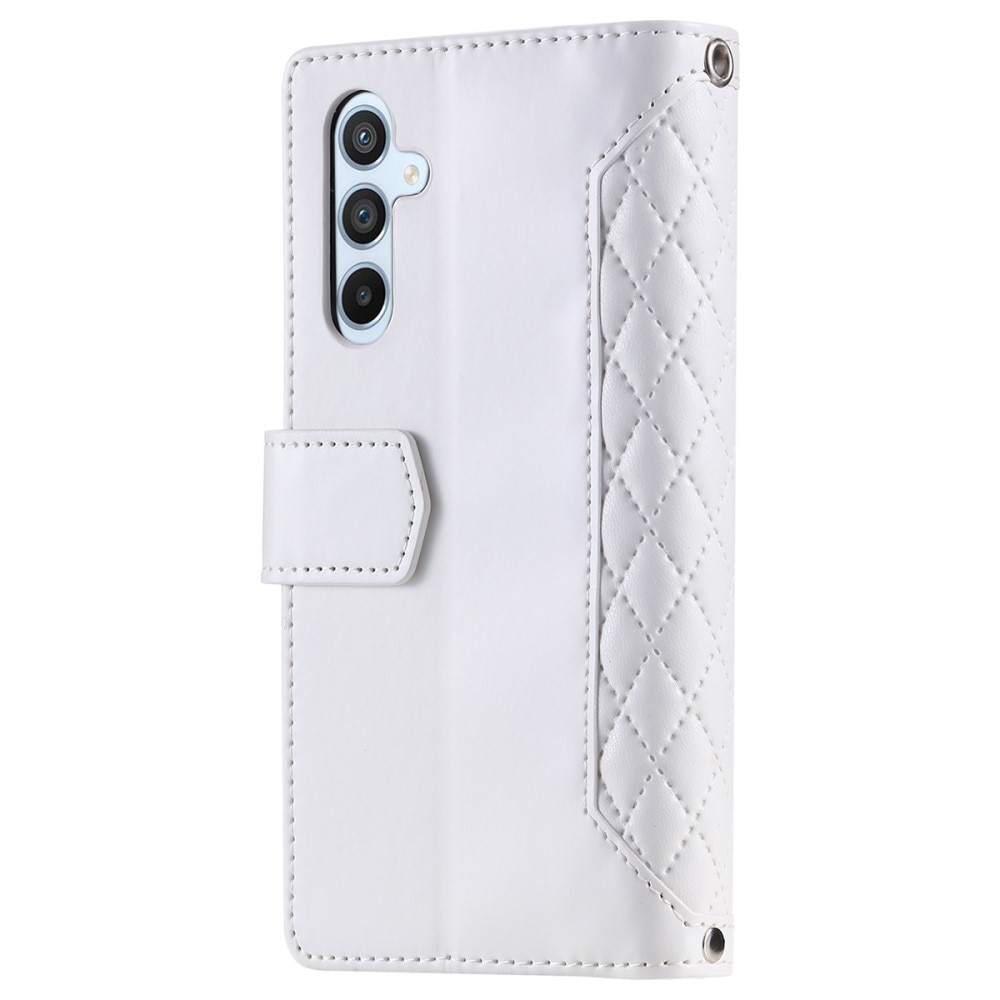 Étui portefeuille matelassée pour Samsung Galaxy A54, blanc
