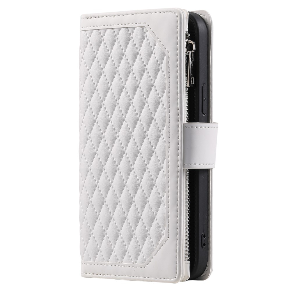 Étui portefeuille matelassée pour Samsung Galaxy A54, blanc