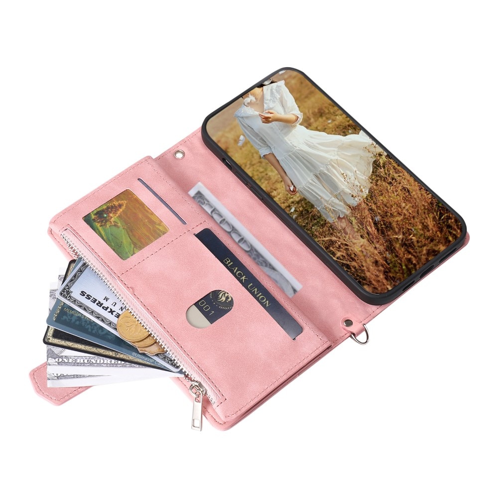Étui portefeuille matelassée pour Samsung Galaxy A14, rose