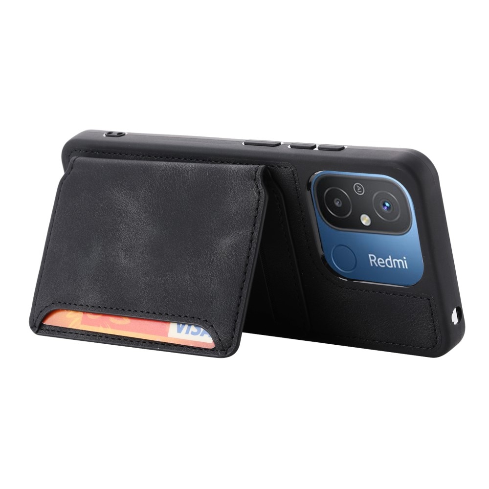 Coque porte-cartes Multi-slot anti-RFID Xiaomi Redmi 12C, noir