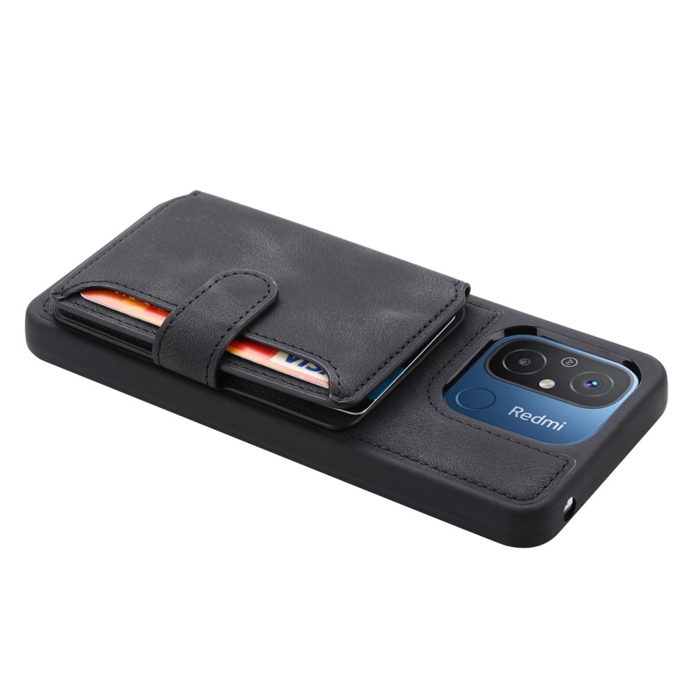Coque porte-cartes Multi-slot anti-RFID Xiaomi Redmi 12C, noir