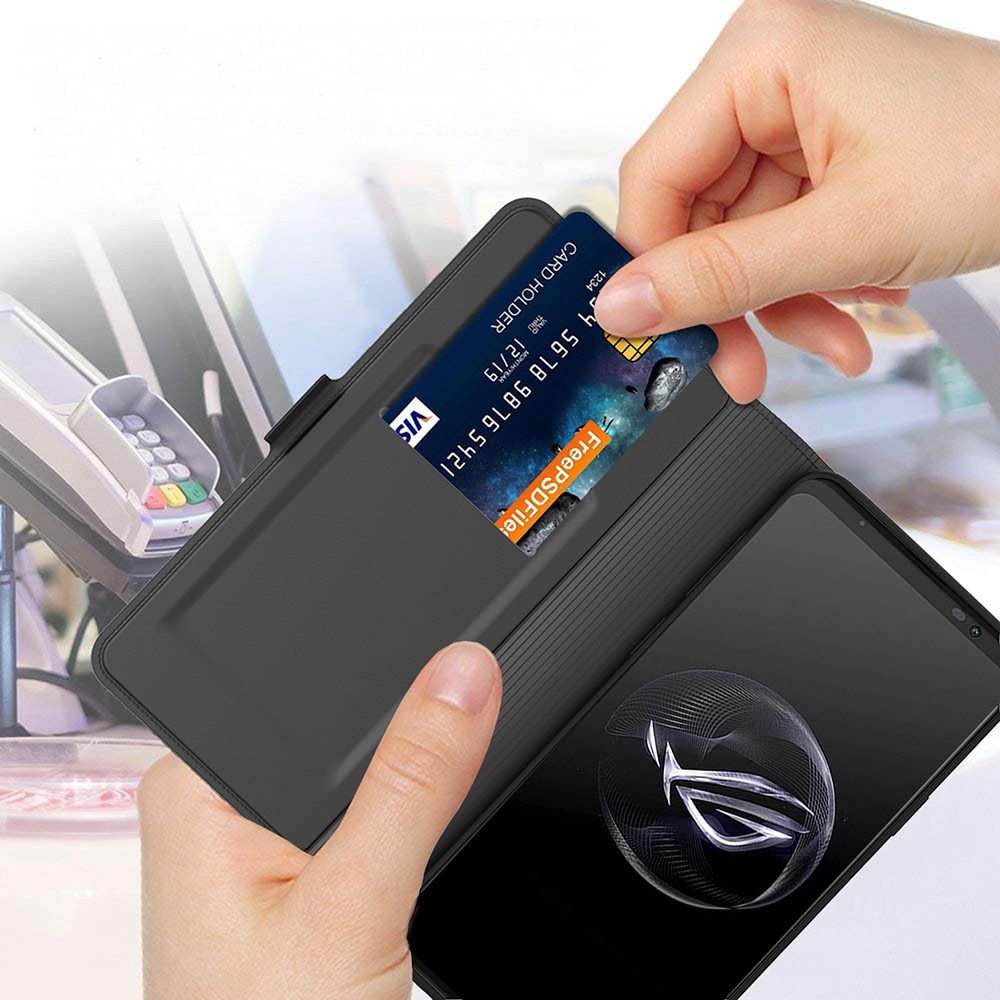 Étui portefeuille Slim Card Wallet Asus ROG Phone 7, noir