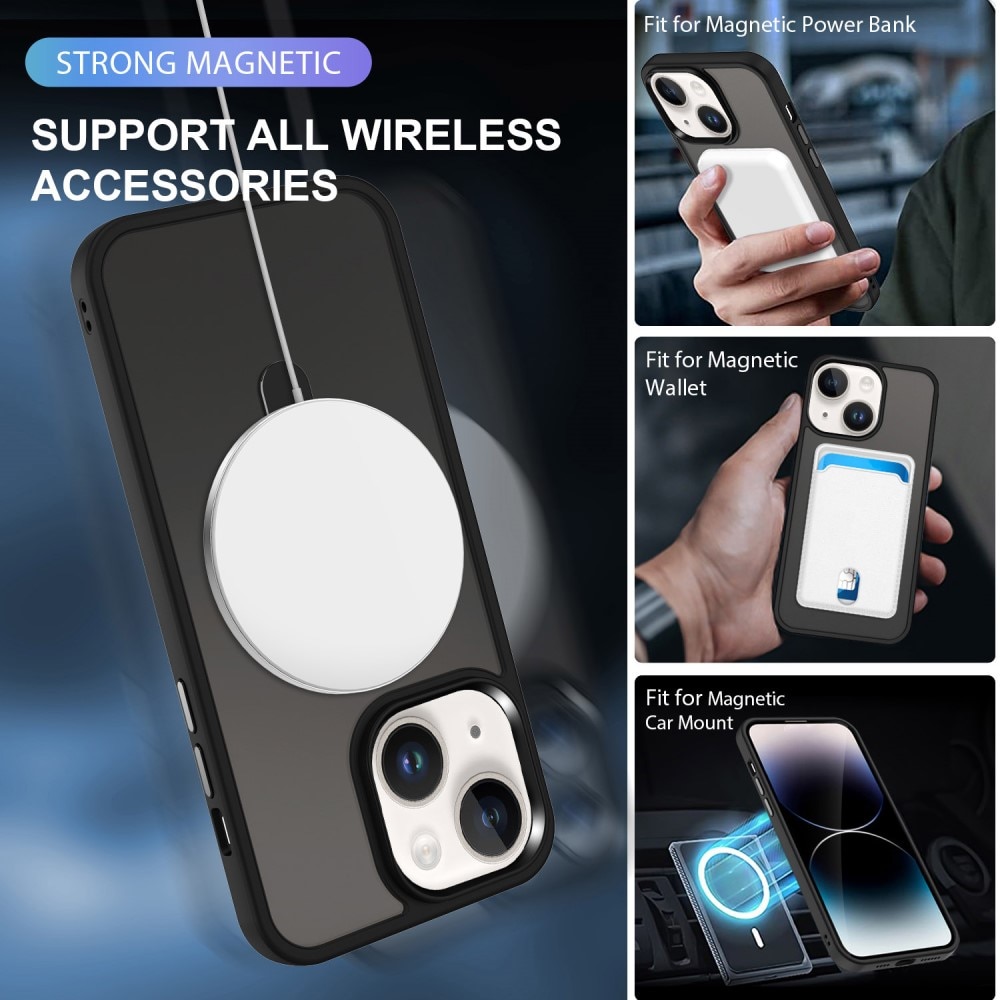 Coque hybride MagSafe Ring iPhone 14, Noir