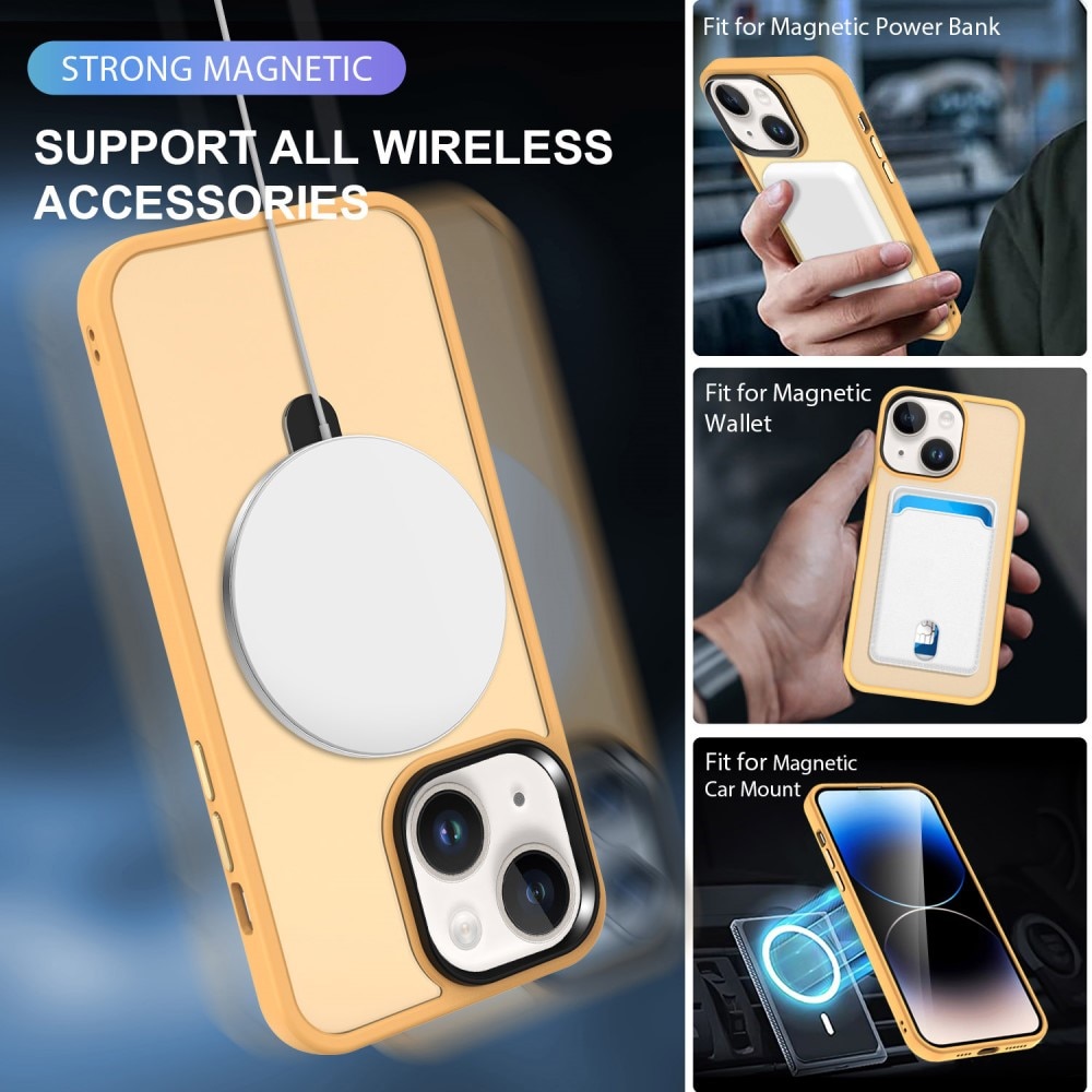 Coque hybride MagSafe Ring iPhone 13, Orange