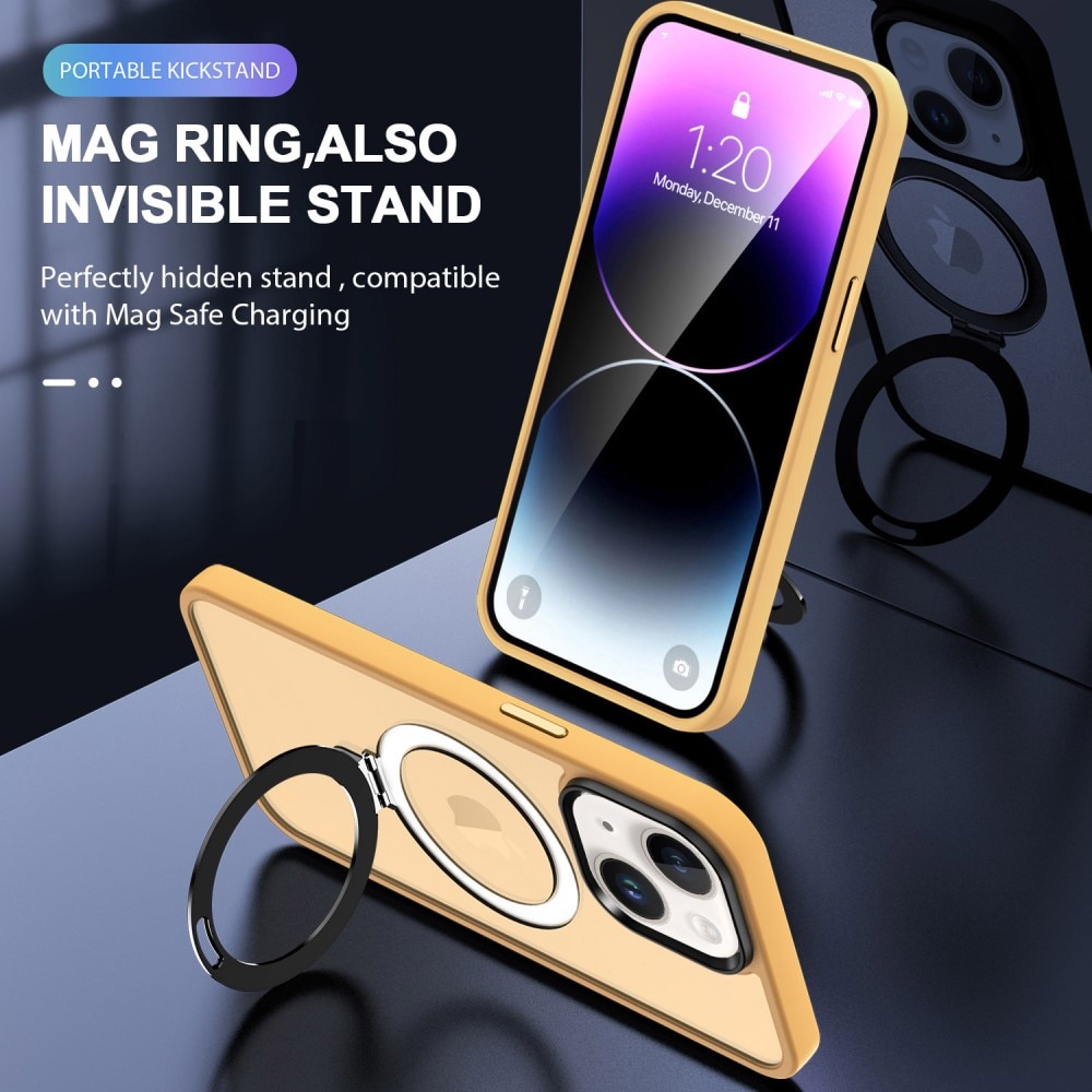 Coque hybride MagSafe Ring iPhone 13, Orange