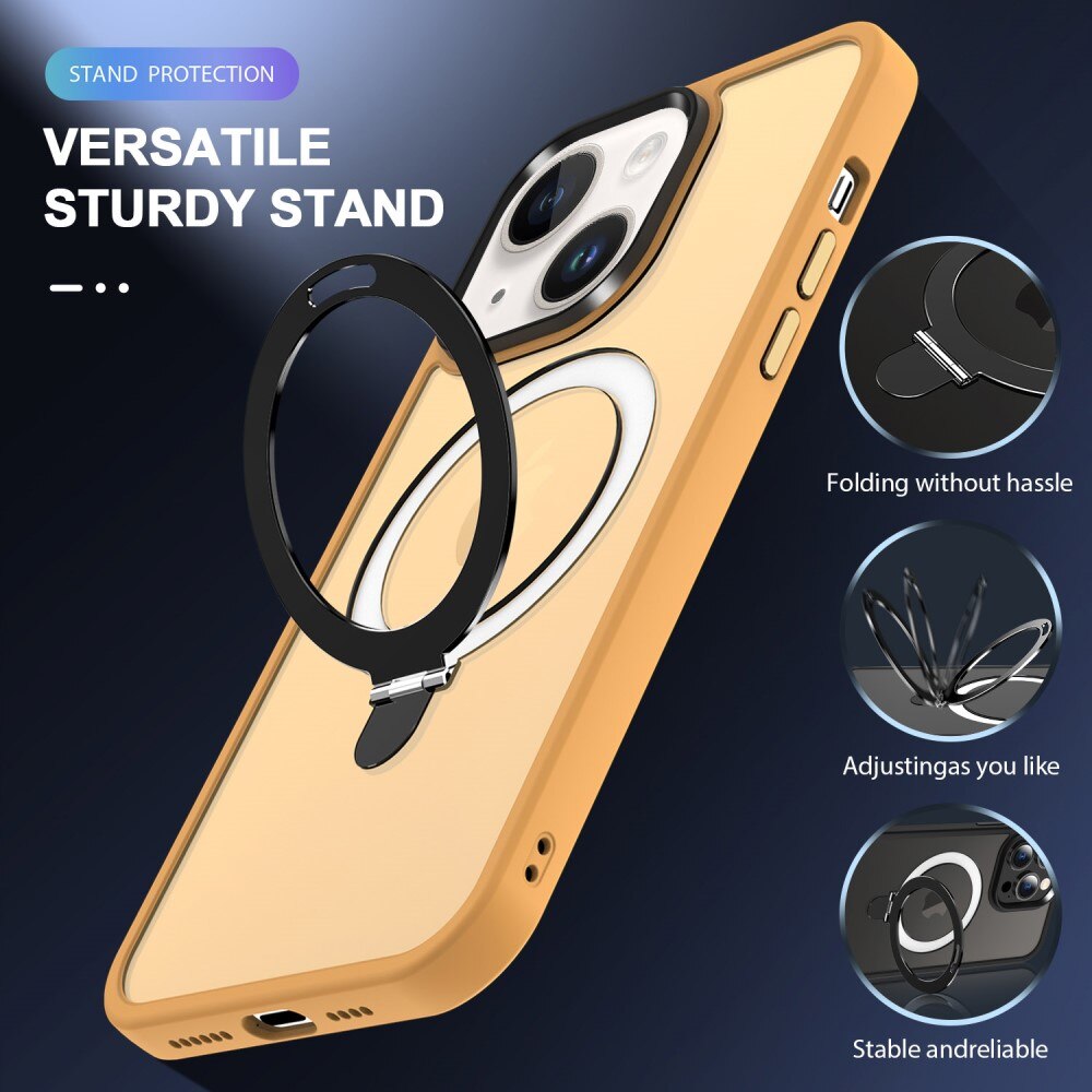 Coque hybride MagSafe Ring iPhone 13, Orange