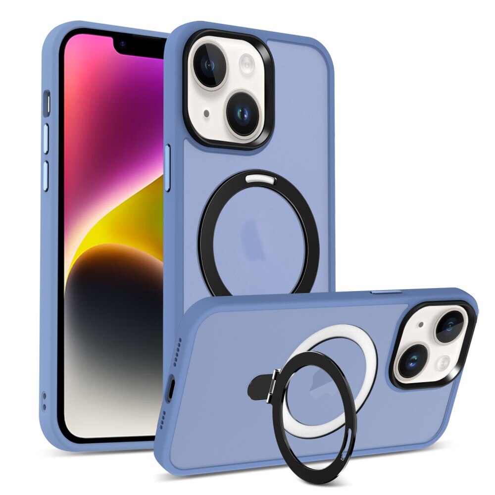 Coque hybride MagSafe Ring iPhone 13, Bleu