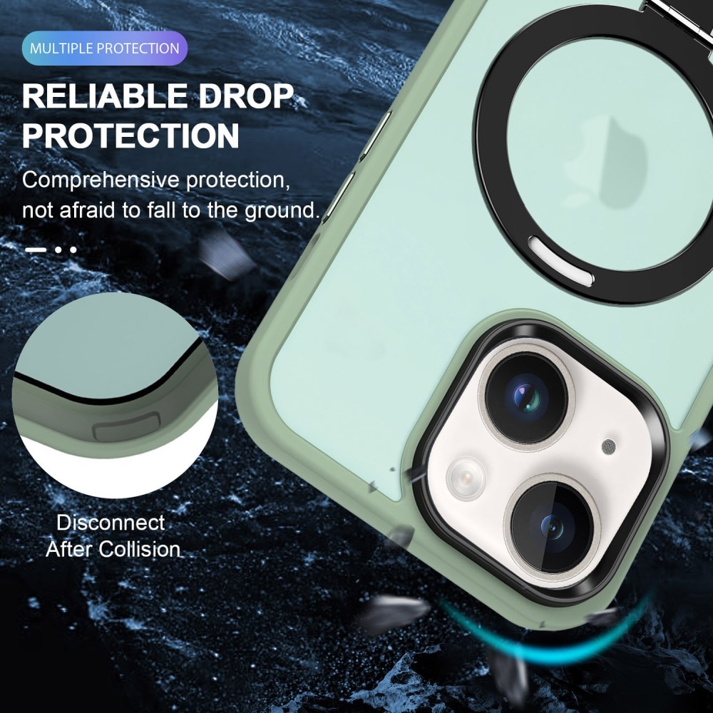 Coque hybride Magnetic Ring iPhone 13, Vert