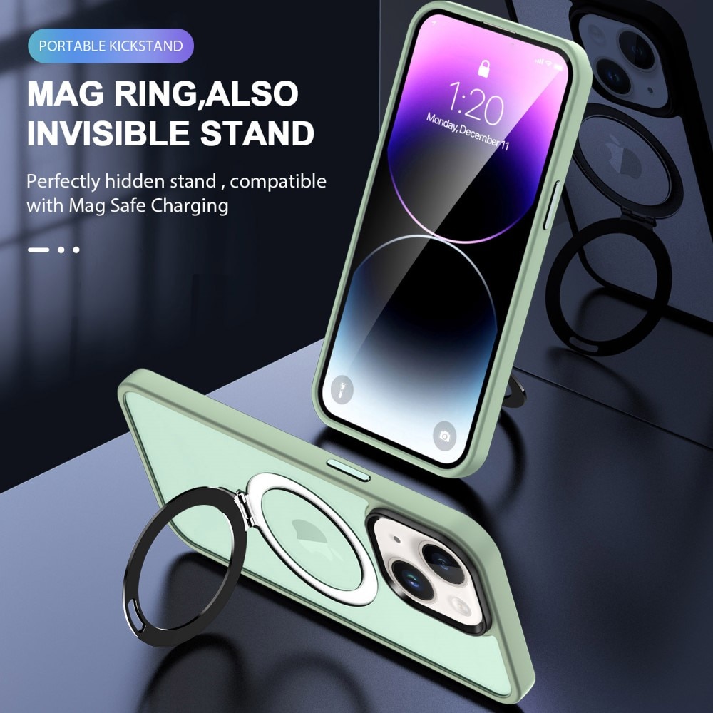 Coque hybride Magnetic Ring iPhone 13, Vert