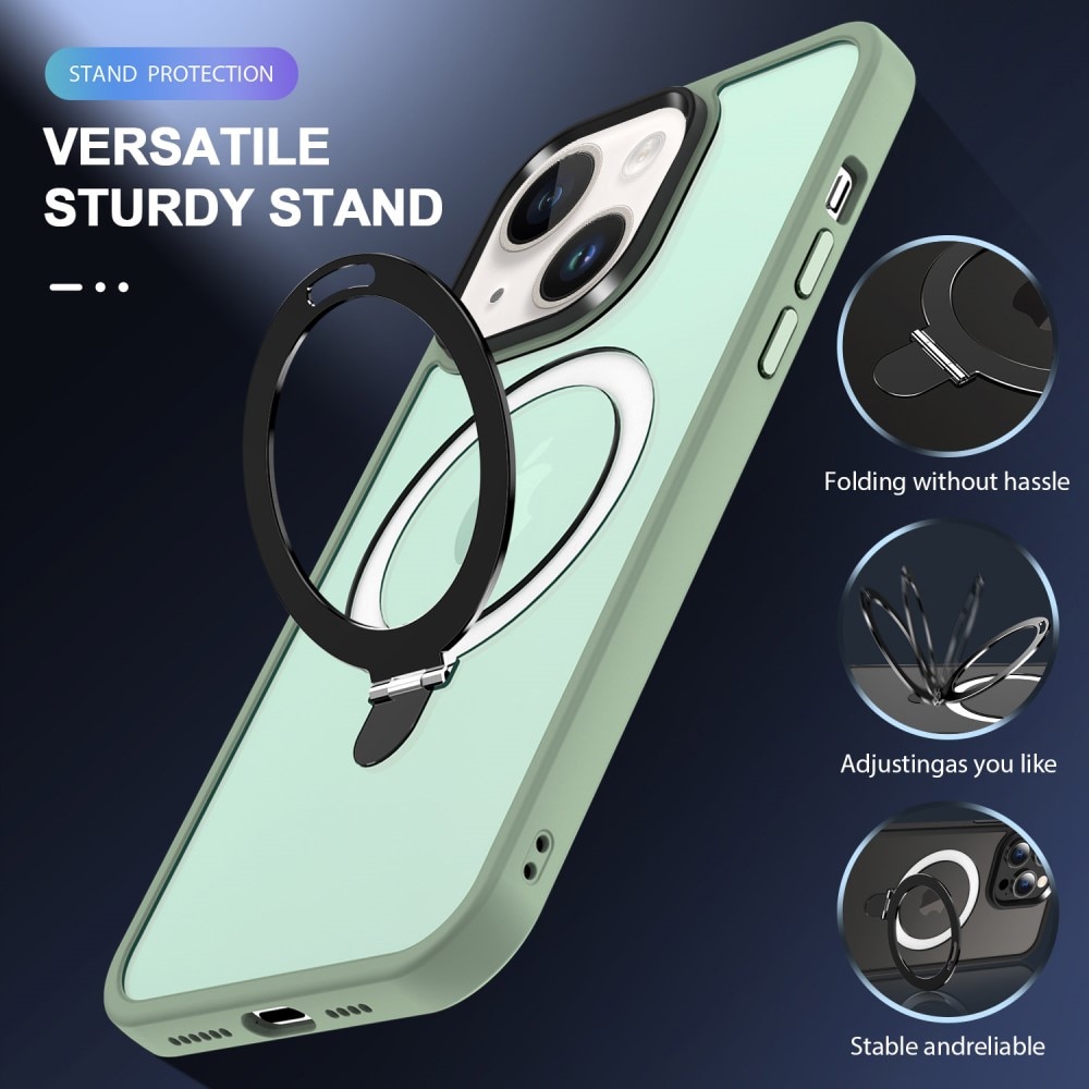 Coque hybride Magnetic Ring iPhone 13, Vert