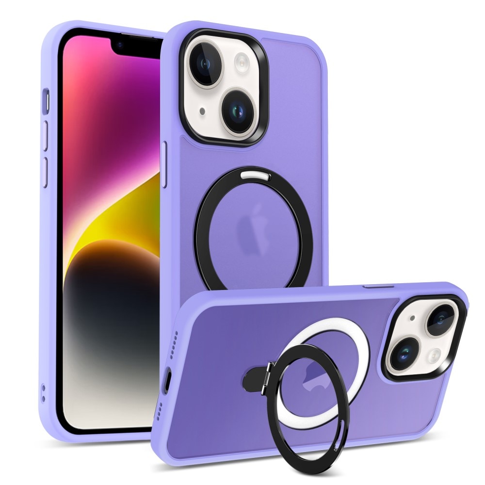Coque hybride MagSafe Ring iPhone 14, violet