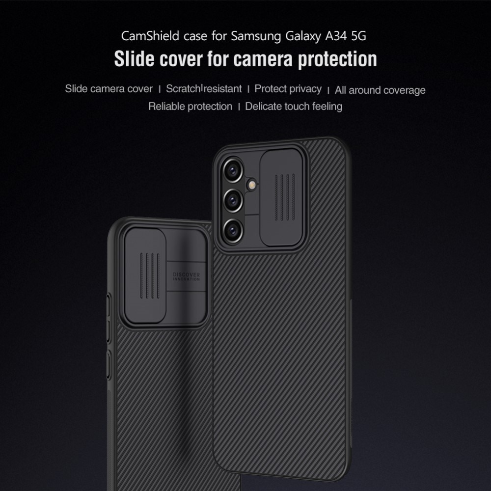 Coque CamShield Samsung Galaxy A34, noir