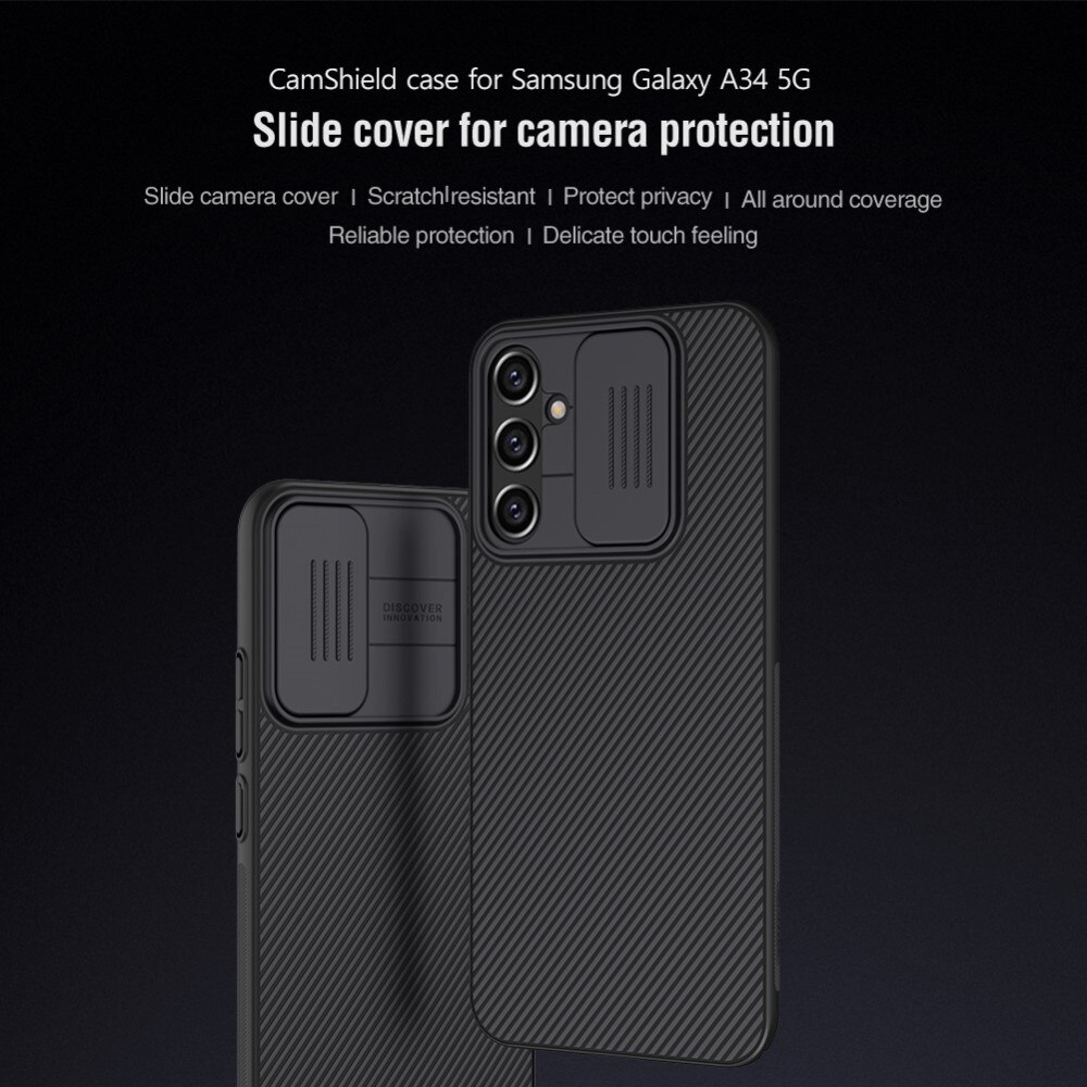 Coque CamShield Samsung Galaxy A34, Noir