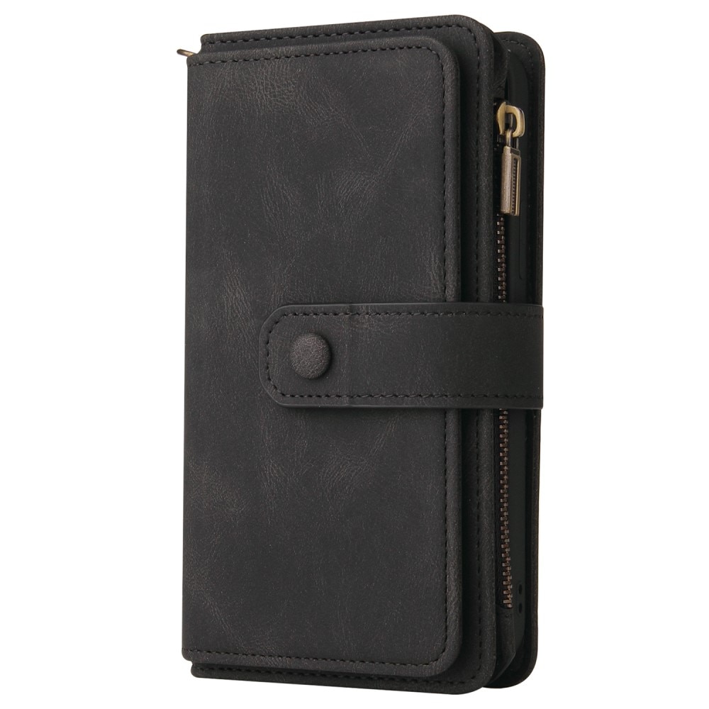 Leather Multi Wallet Motorola Moto G23, noir