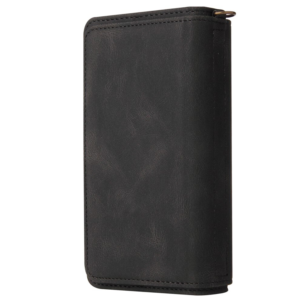 Leather Multi Wallet Motorola Moto G53, noir