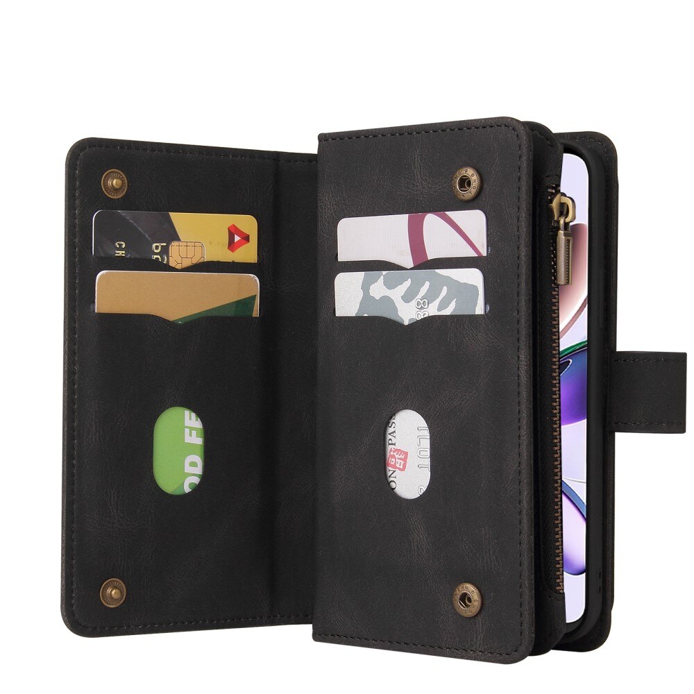 Leather Multi Wallet Motorola Moto G23, noir