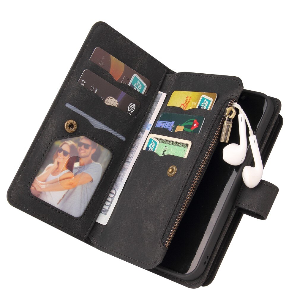 Leather Multi Wallet Motorola Moto G13, noir