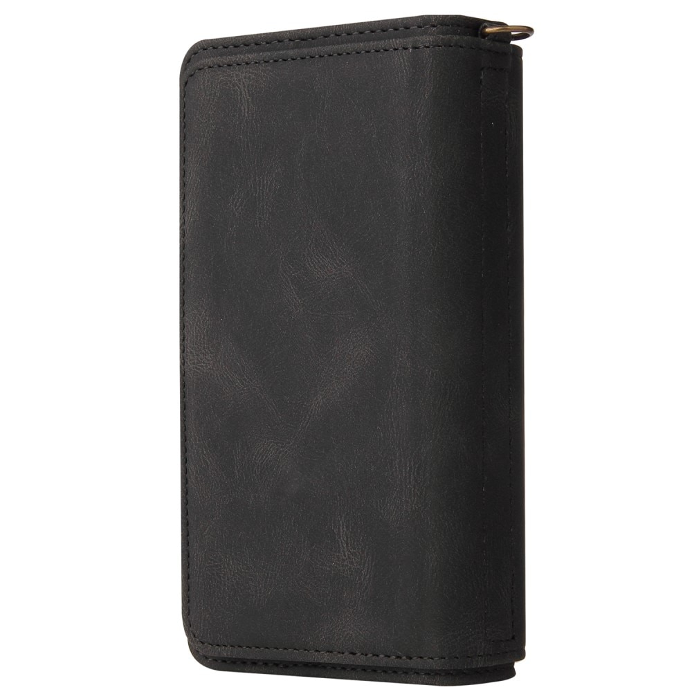 Leather Multi Wallet Motorola Moto E13, noir