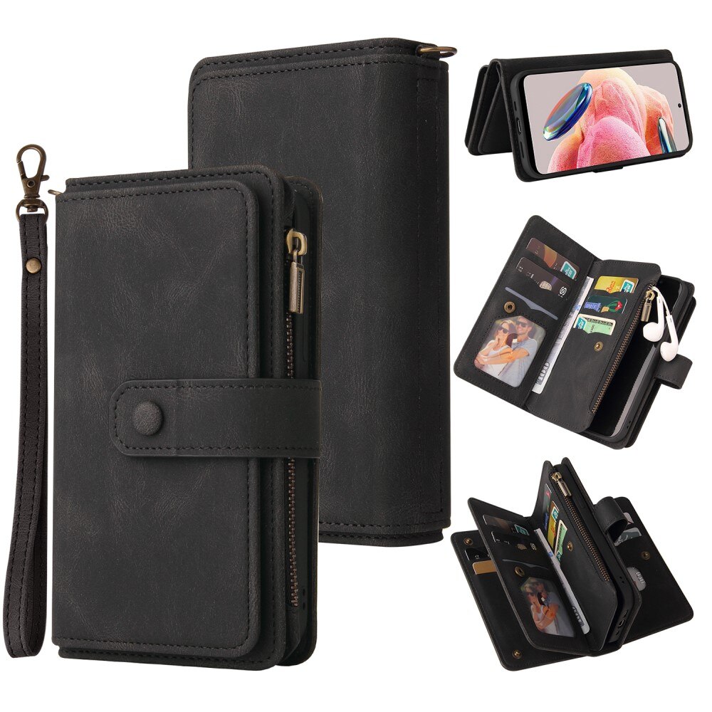 Leather Multi Wallet Xiaomi Redmi Note 12, noir