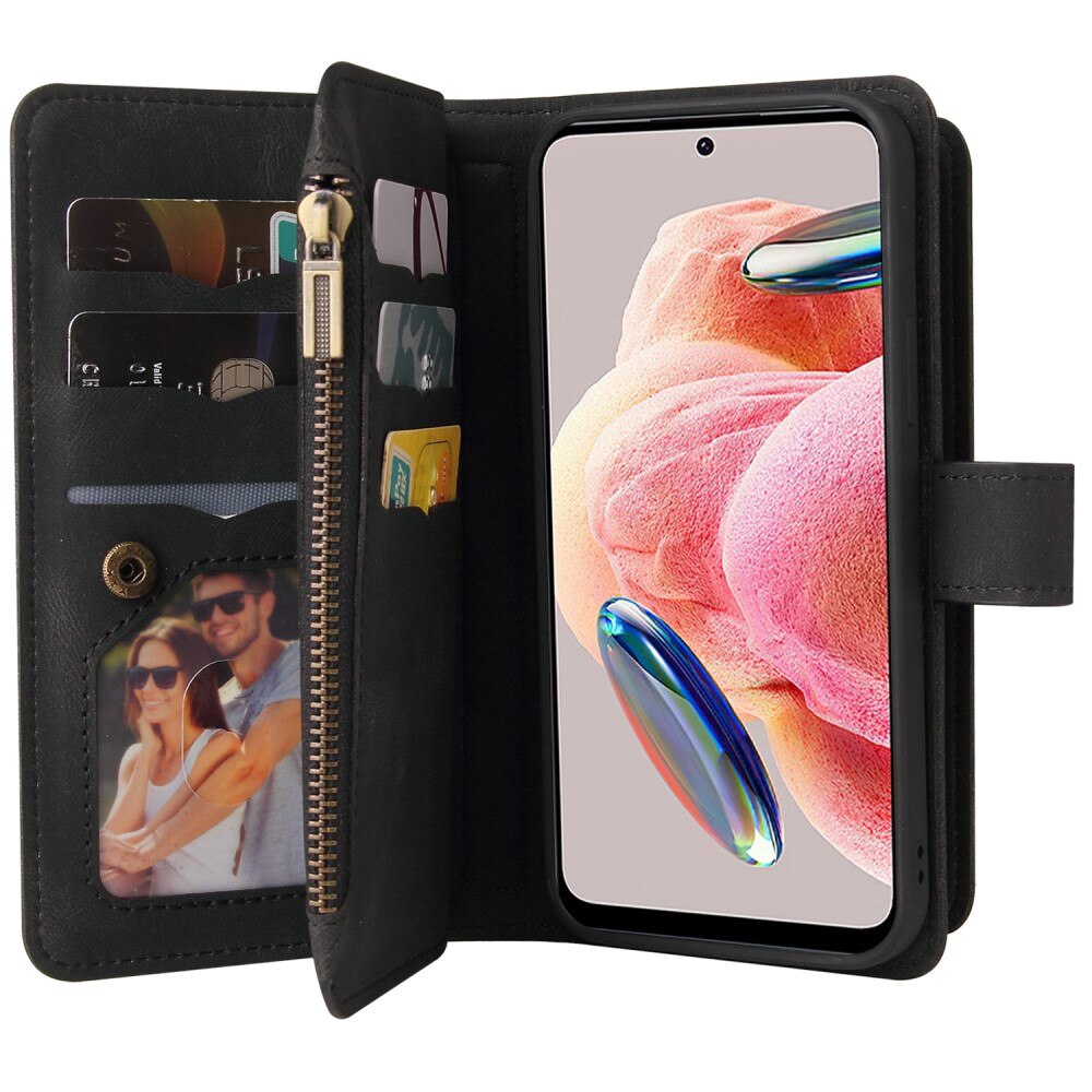 Leather Multi Wallet Xiaomi Redmi Note 12, noir