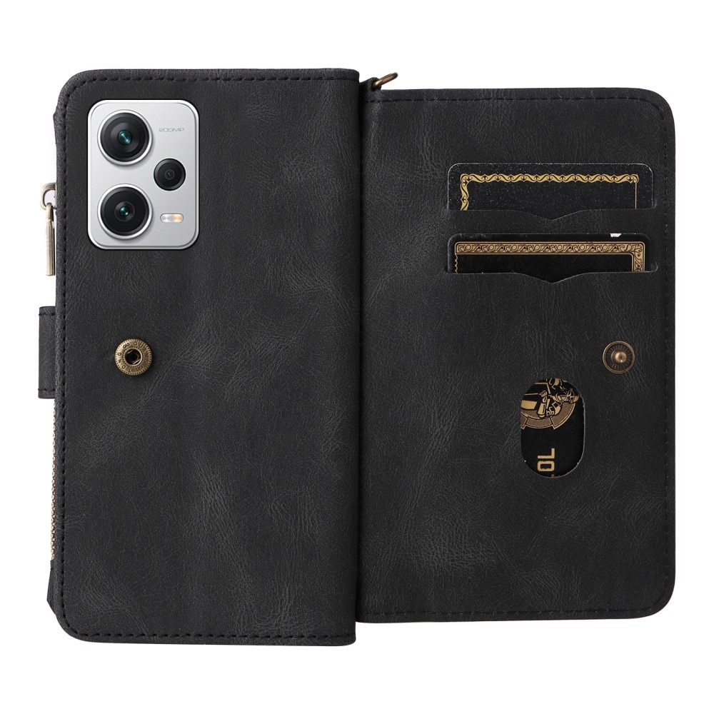 Leather Multi Wallet Xiaomi Redmi Note 12 Pro 5G, noir