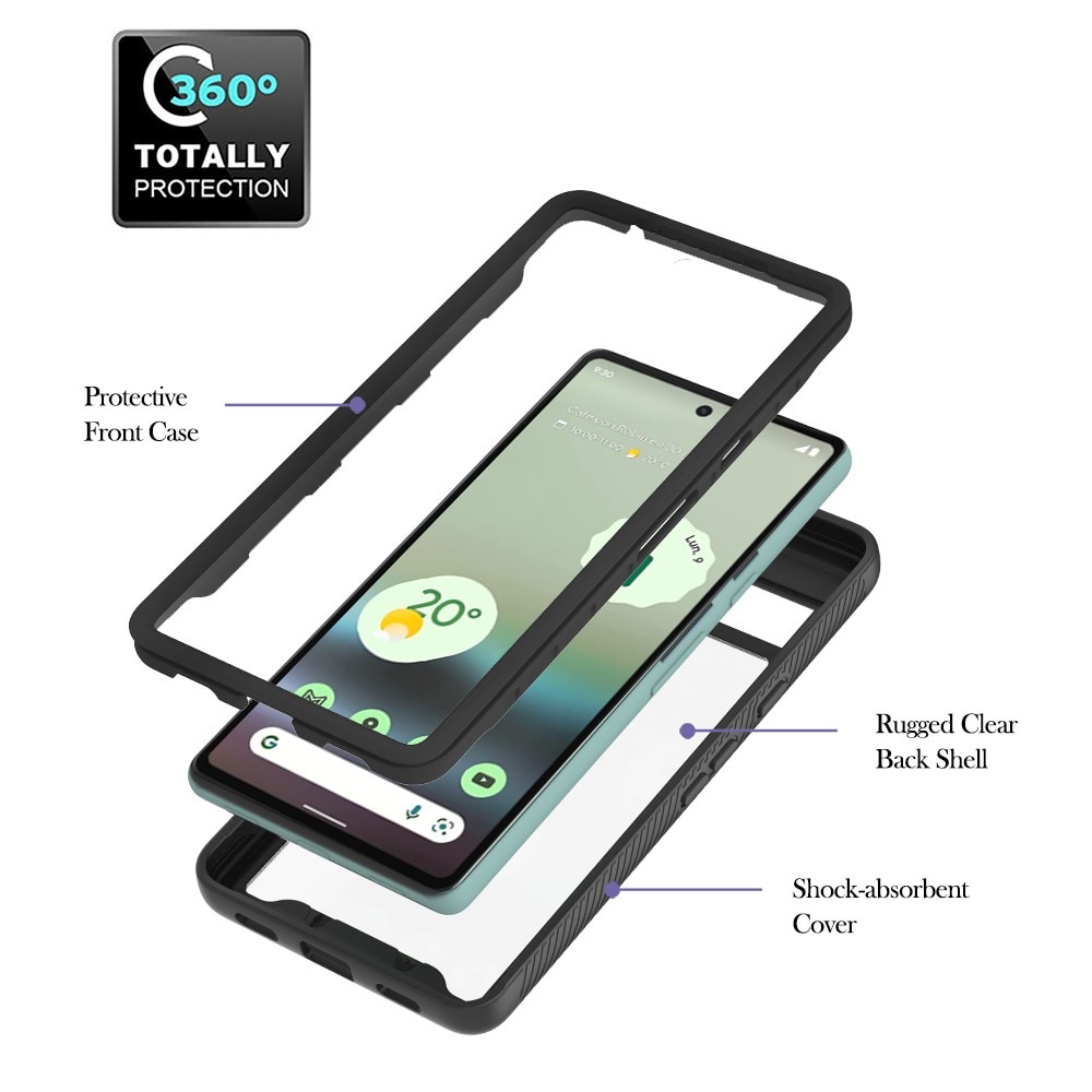 Coque de couverture complète Google Pixel 7a, Noir