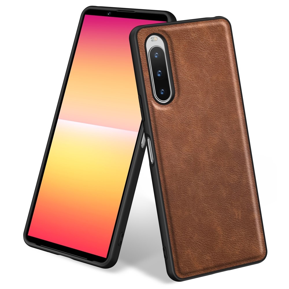 Coque en Cuir Sony Xperia 10 V marron