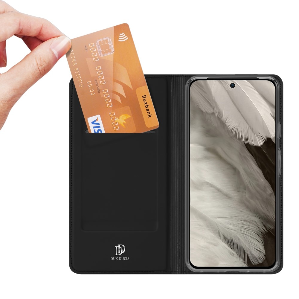 Étui portefeuille Skin Pro Series Google Pixel 8, Noir