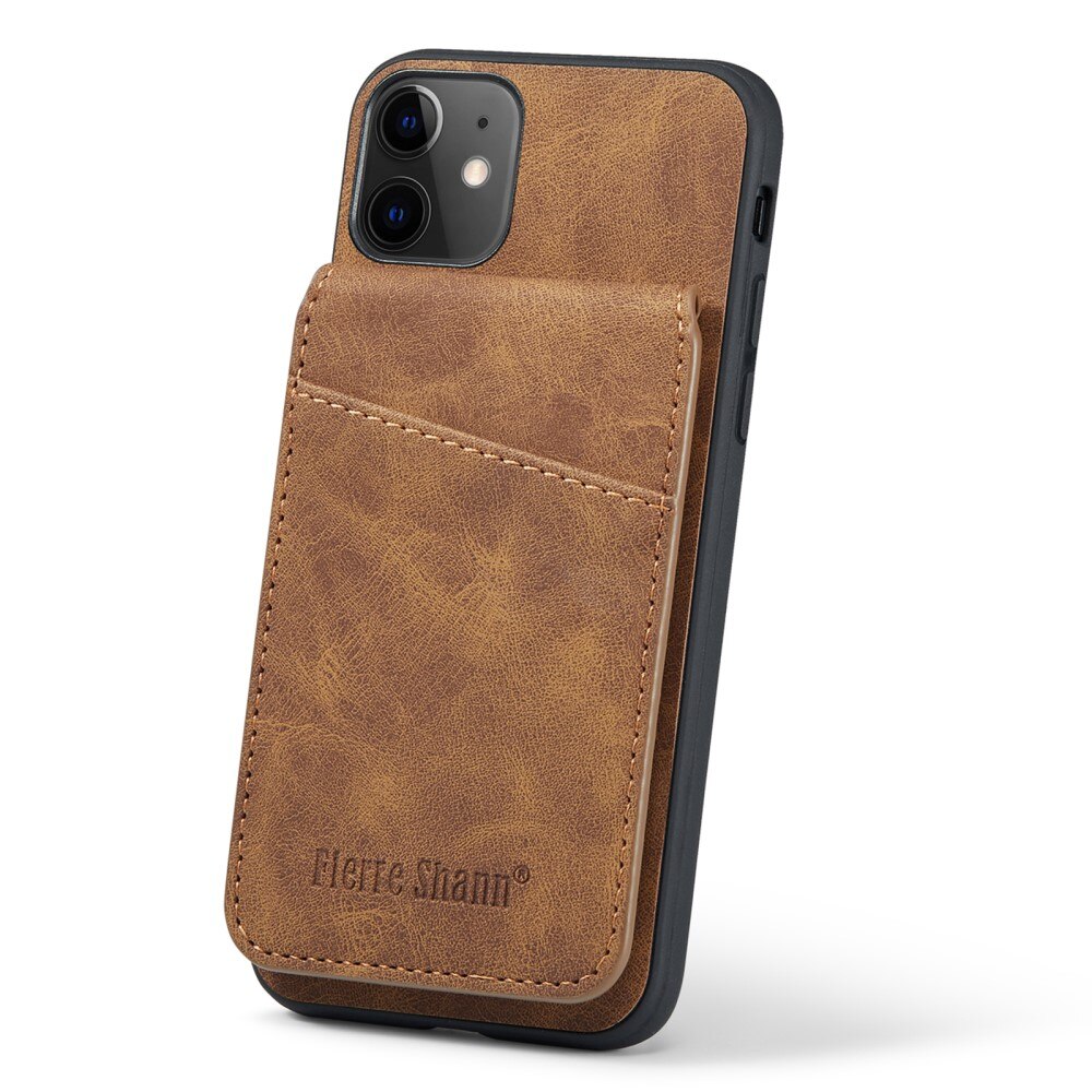 Coque avec plusieurs fentes anti-RFID iPhone 11, marron