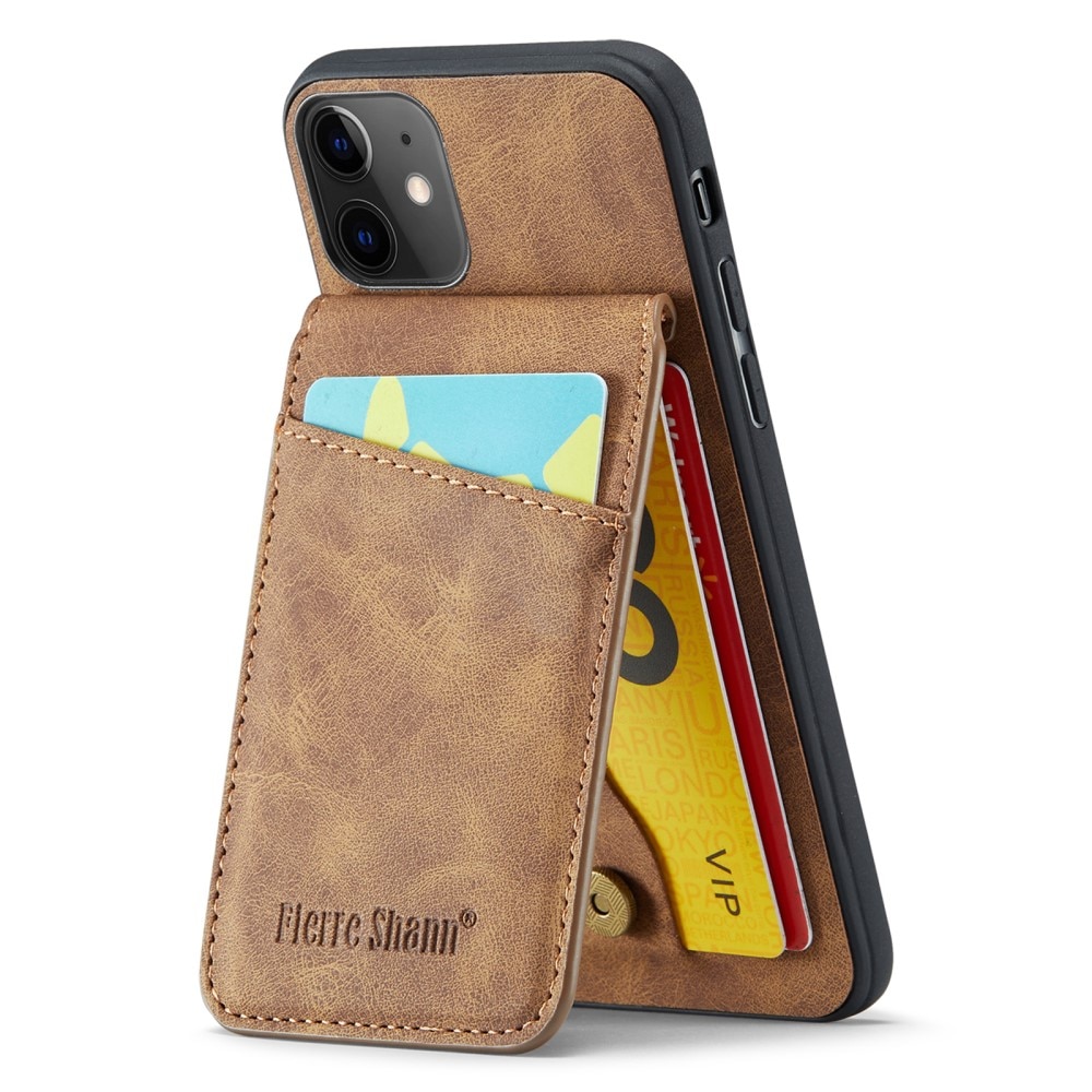 Coque avec plusieurs fentes anti-RFID iPhone 11, marron