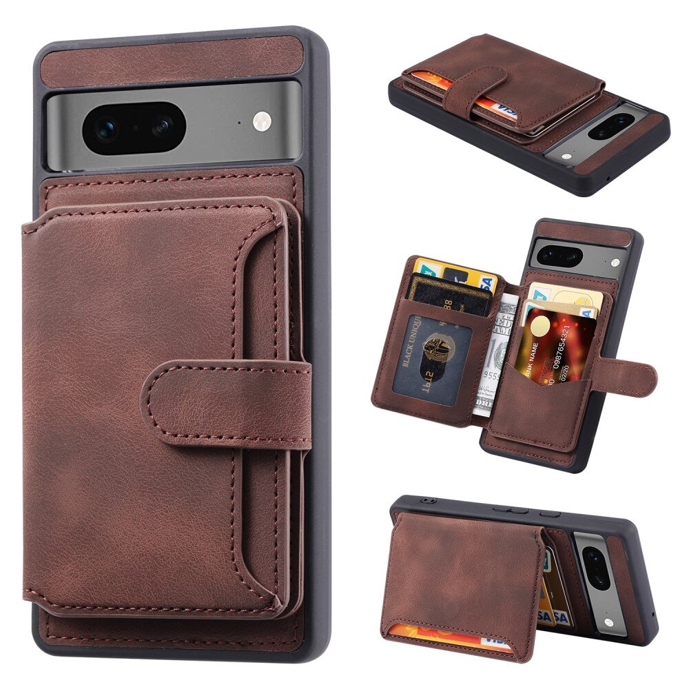 Coque porte-cartes Multi-slot anti-RFID Google Pixel 8, marron