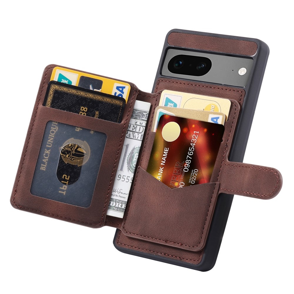 Coque porte-cartes Multi-slot anti-RFID Google Pixel 8, marron