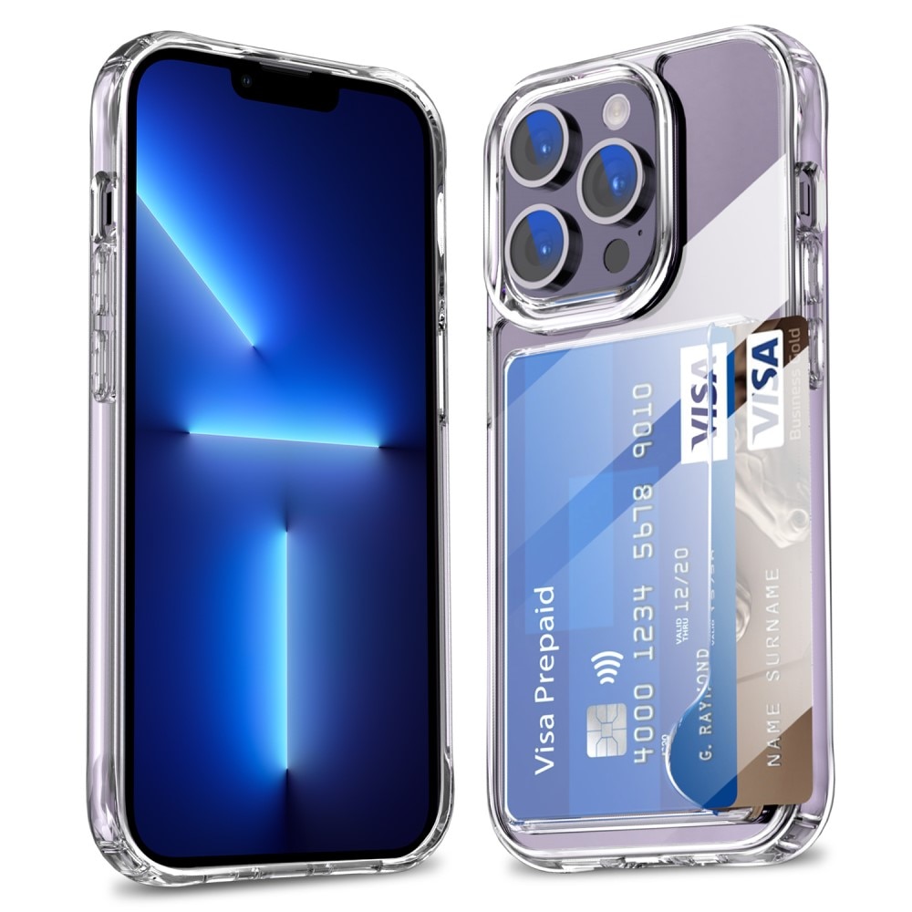 Coque hybride à cartes iPhone 13 Pro, Transparent