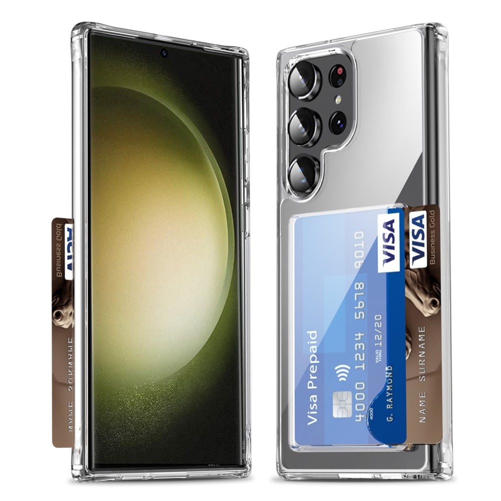 Coque hybride à cartes Samsung Galaxy S23 Ultra transparent